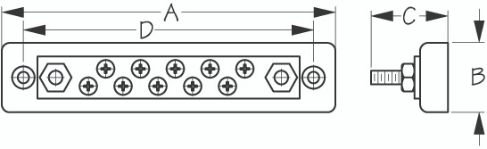 Sea Dog Marine - Buss Bar-brass Tin Plated - Sea-dog Line - 426733 (426733-1)