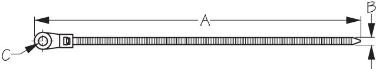 Sea Dog Marine - Cable Tie Mount Hole 8" (100) (427408)
