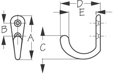 Sea Dog Marine - Chrome Brass Coat Hook 2-1/16" (671500-1)