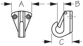 Sea Dog Marine - Chrome Brass Fender Hook 3/8" Line (672520-1)