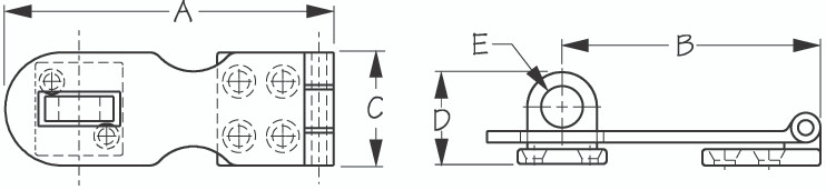 Sea Dog Marine - Chrome Brass Hasp 3" (222120-1)