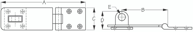 Sea Dog Marine - Chrome Brass Heavy Duty Hasp - 4-1/4 (222150-1)