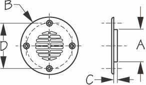 Sea Dog Marine - Deck Drain 5-5/8" Grey (340042)