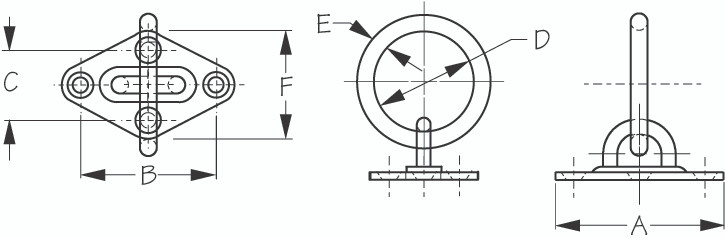 Sea Dog Marine - Dmnd Eye Plate & Ring 2- 5/16 (089611)