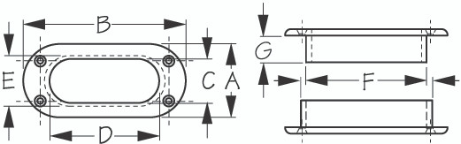 Sea Dog Marine - Hawse Pipe 9-1/2x5-3/4-2 Flngd (328175)