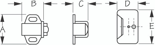 Sea Dog Marine - Nylon Roller Catch Surface Mount Large (227108-1)