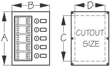 Sea Dog Marine - Nylon Switch Panel Vertical 5-switch Wave (425110-1)