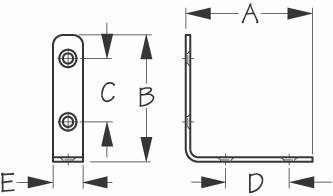 Sea Dog Marine - Stainless Steel Angle Bracket 2-3/8" (221310-1)