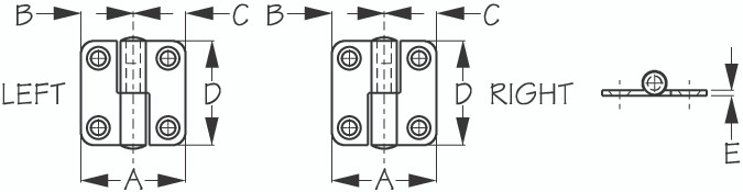 Sea Dog Marine - Stainless Steel Butt Hinge 1-1/2x1-1/2 - Sea-dog Line (201586)