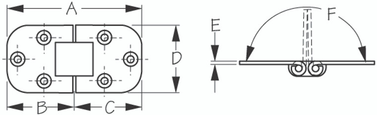 Sea Dog Marine - Stainless Steel Flush 2-pin Hinge - 1-1/2x3 (201551-1) Sea Dog Marine - Stainless Steel Flush 2-pin Hinge - 1-1/2x3 (201551-1)
