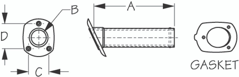 Sea Dog Marine - Stainless Steel Flush Mount Rod Holder Stamped (325176-1)