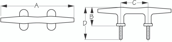 Sea Dog Marine - Stainless Steel Heavy Duty Stud Mount Cleat 10" 1/2nc (041760)