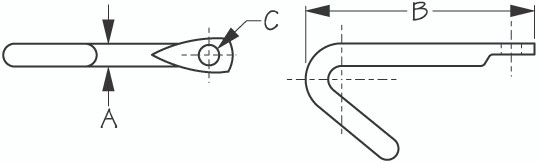 Sea Dog Marine - Stainless Steel Lashing Hook 5/16" (195210-1)