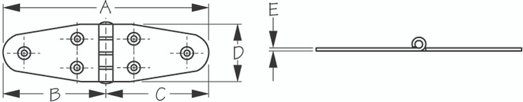 Sea Dog Marine - Stainless Steel Round Hinge 1-1/2"x5-3/8" - Sea-dog Line - 201720 (201720-1)