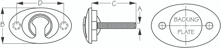 Sea Dog Marine - Stainless Steel Ski Tow Flush Mount - Sea-dog Line (371840)