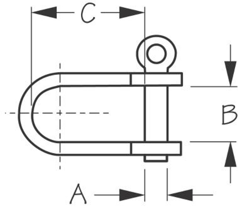 Sea Dog Marine - Stainless Steel Strip D Shackle 9/16x15/ 16 (140060) Sea Dog Marine - Stainless Steel Strip D Shackle 9/16x15/ 16 (140060)