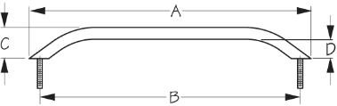 Sea Dog Marine - Stainless Steel Stud Mount Handrail 12" (254112-1)