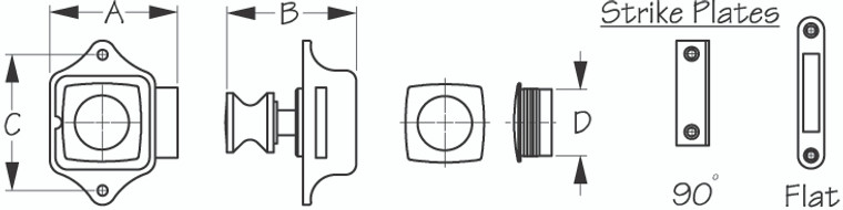Sea Dog Marine - Strike Plate For Rim Latches - Sea-dog Line (224320) Sea Dog Marine - Strike Plate For Rim Latches - Sea-dog Line (224320)