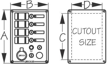 Sea Dog Marine - Switch Panel 4-circuit W/power Skt (425144-1)