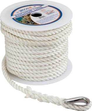 Sea Dog Marine - Twist Nylon Anchor Line 3/8x200' (301110200wh-1)