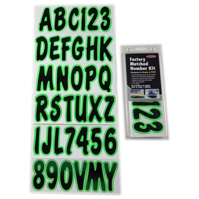 Hardline Products - Letter Kit Blk/kiwi - BLKKI200 Hardline Products - Letter Kit Blk/kiwi - BLKKI200