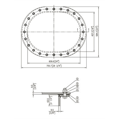 Icf - Gasket Buna-n Multi Bolt - MB-G1824-RSD