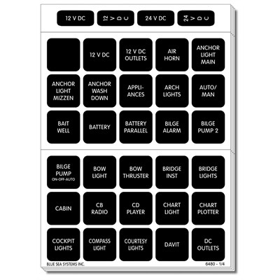 Navico Group Americas - Maro - Label Kit Blk 120 Labels - 4217-BSS