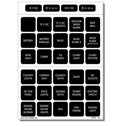 Navico Group Americas - Maro - Label Kit Blk 60 Labels - 4216-BSS