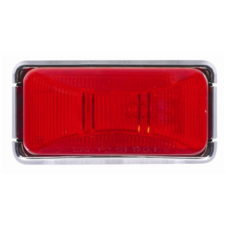 Optronics  - Clearance Light W/ Chrome Base - Red - MC91RS Optronics  - Clearance Light W/ Chrome Base - Red - MC91RS