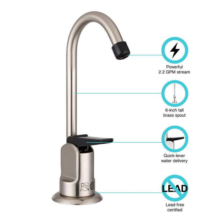Dura Faucet - Fountain Faucet Nickel - DF-DF350-SN