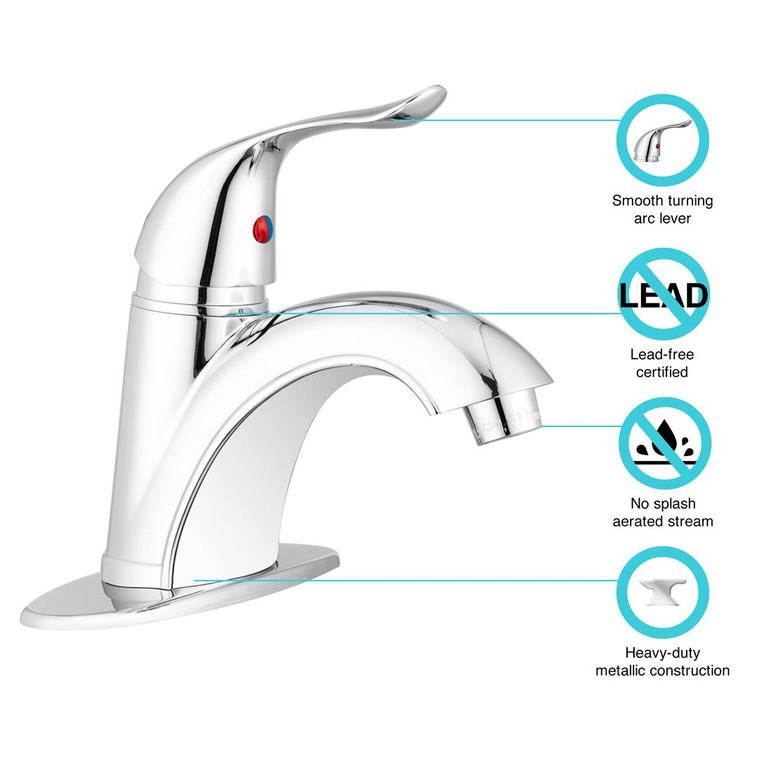 Dura Faucet - Heavy Duty Single Lever Arc Rv Lava - DF-NML202-CP