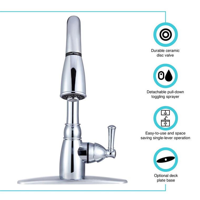 Dura Faucet - Non-metallic Pull-down Rv - DF-PK160-CP