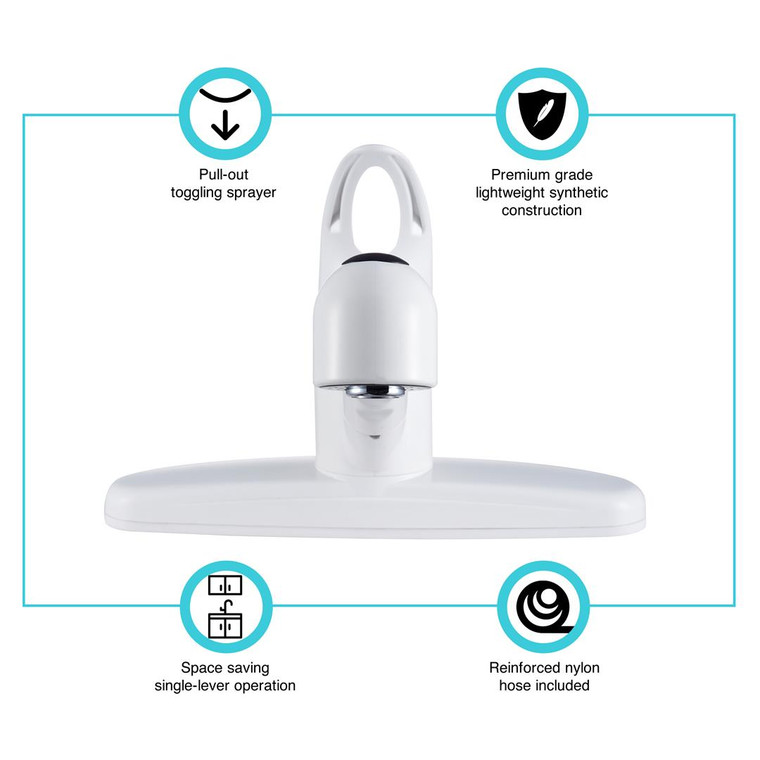 Dura Faucet - Non-metallic Pull-out Rv - DF-PK100-WT