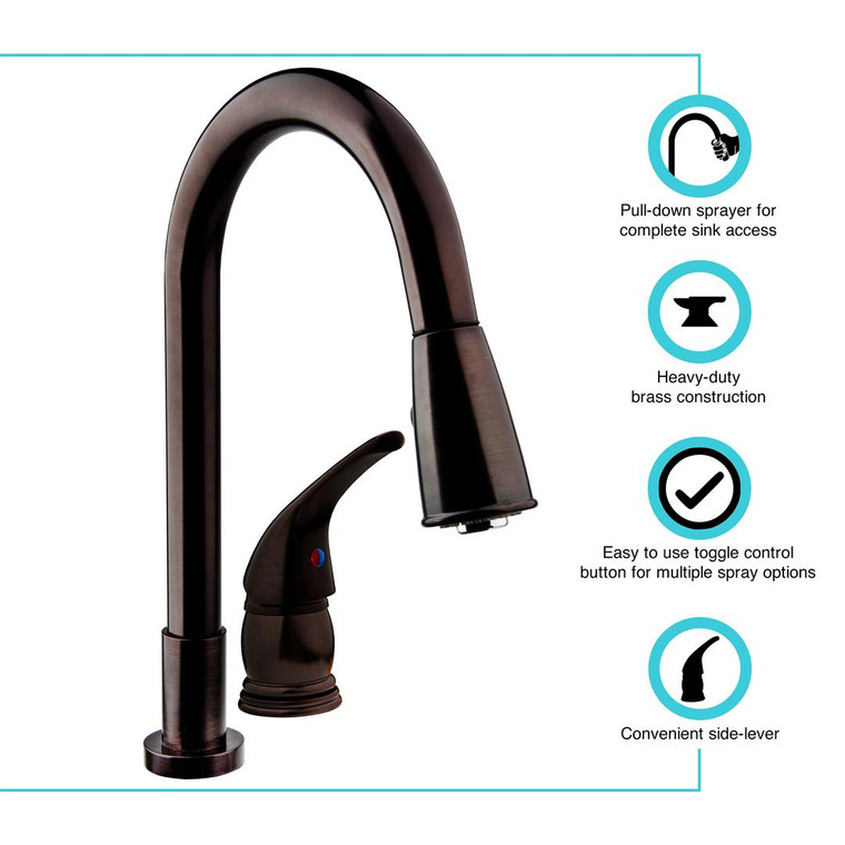 Dura Faucet - Pull-down Rv Kitchen - DF-NMK503-VB