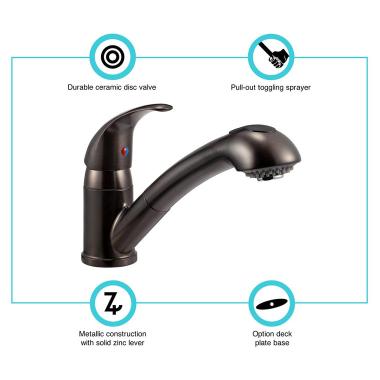 Dura Faucet - Rv Kitchen Faucet Bronze - DF-NMK852-VB
