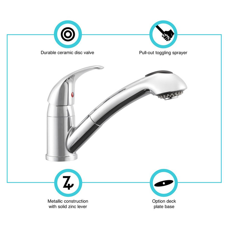 Dura Faucet - Rv Kitchen Faucet Chrome - DF-NMK852-CP