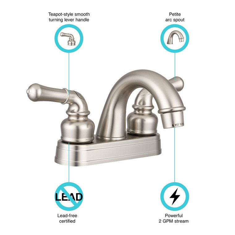Dura Faucet - Rv Lavatoryfaucet Nickel - DF-PL620C-SN