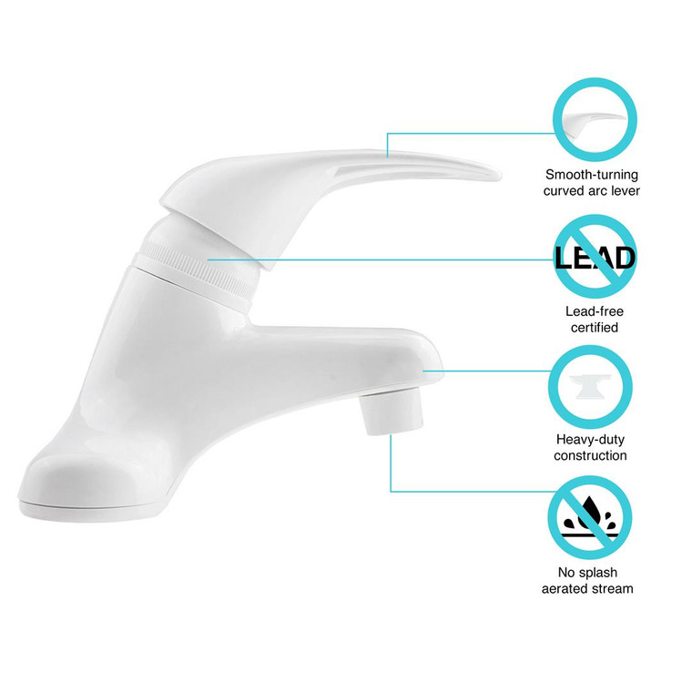 Dura Faucet - Single   Lav White - DF-PL100-WT