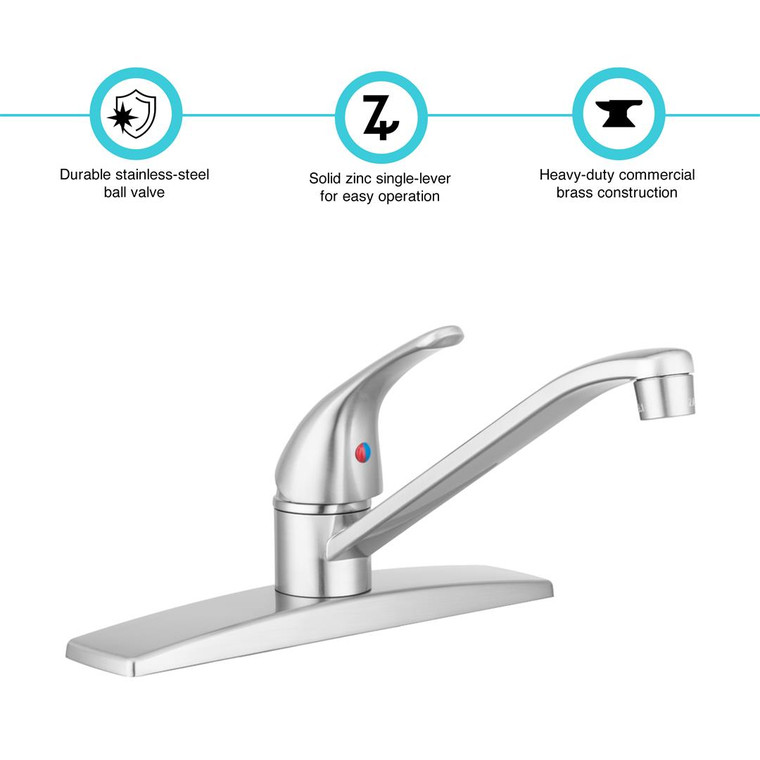 Dura Faucet - Single Lever Rv Kitchen Faucet - Br - DF-NMK600-SN