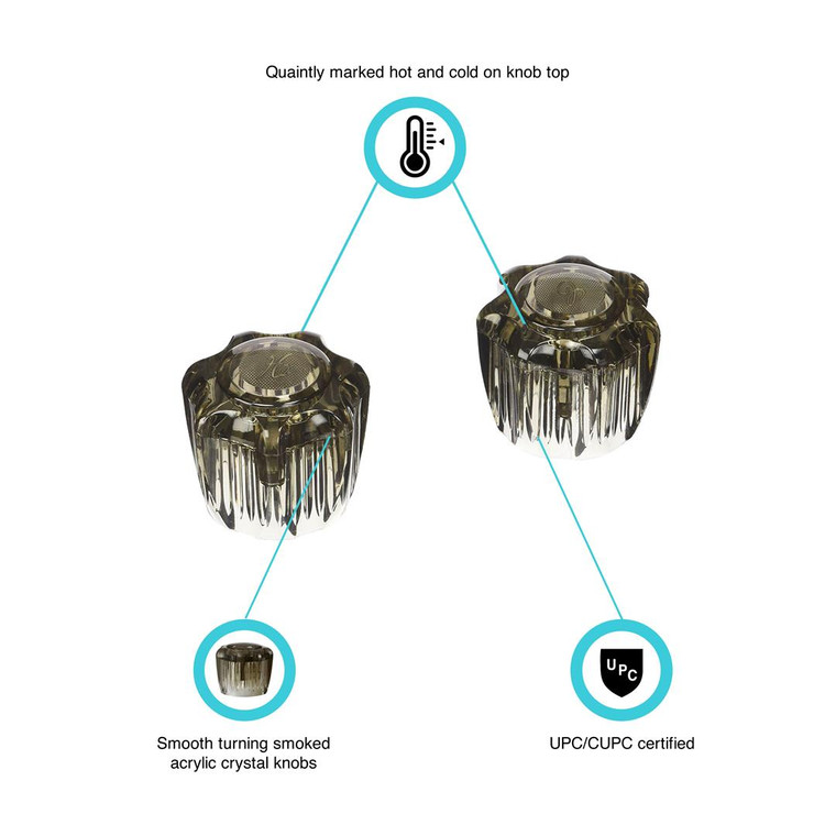 Dura Faucet - Smoked Acrylic Knobs - DF-RKS