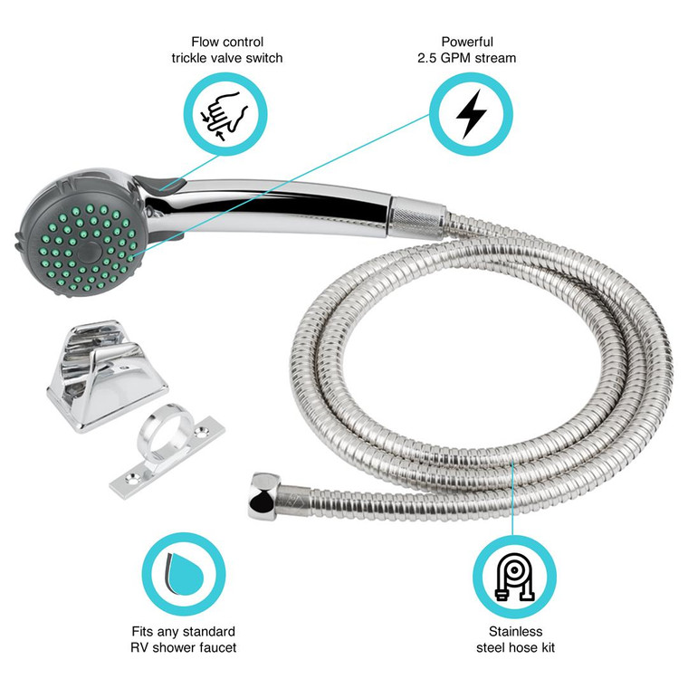 Dura Faucet - Snglshwr Wnd&hose Chr Pol - DF-SA400K-CP
