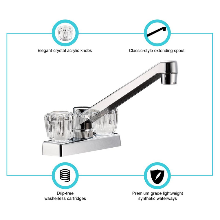 Dura Faucet - Two Handle 4' Kitchen/bar Faucet - DF-PK640A-CP