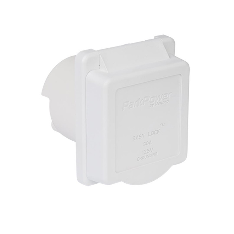 Marinco - 30a Power Inlet  White - 30ARVIW