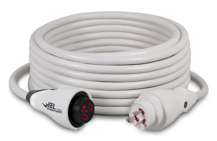 Marinco - Eel Cordset  30a 125v  50'  White - CS30-50W