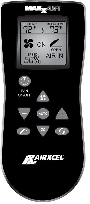 Maxxair Vent - 6 Key Wall Control  Black - 00A03650K