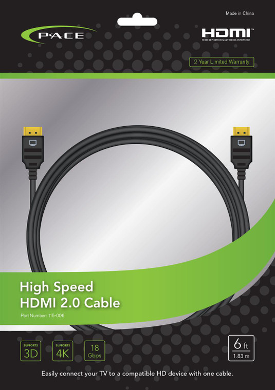 Pace Int'l - Pace - 6ft Hdmi Cable - 115-006