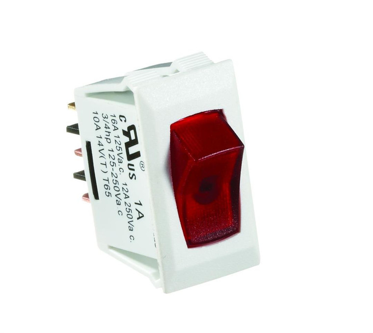 Rv Designer - 10a White W/red Rocker Sw - S241