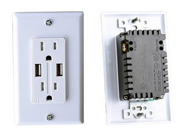 Rv Designer - Ac Dual Outlet W/ Cover & 2 Usb Cha - S850