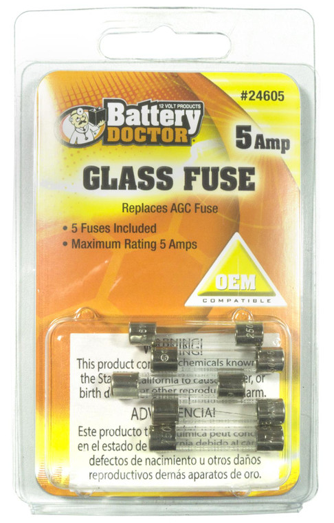 Wirthco - Agc Glass Fuse-5 Amp - 24605