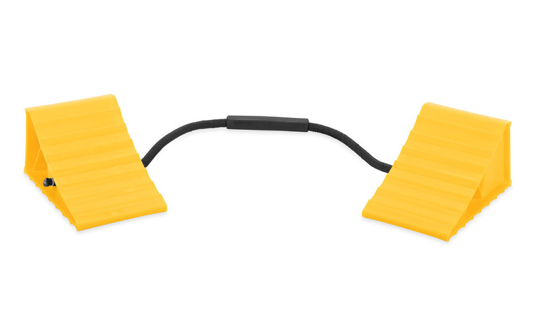 Camco 44470 Rv Double Wheel Chock With Rope - 44470